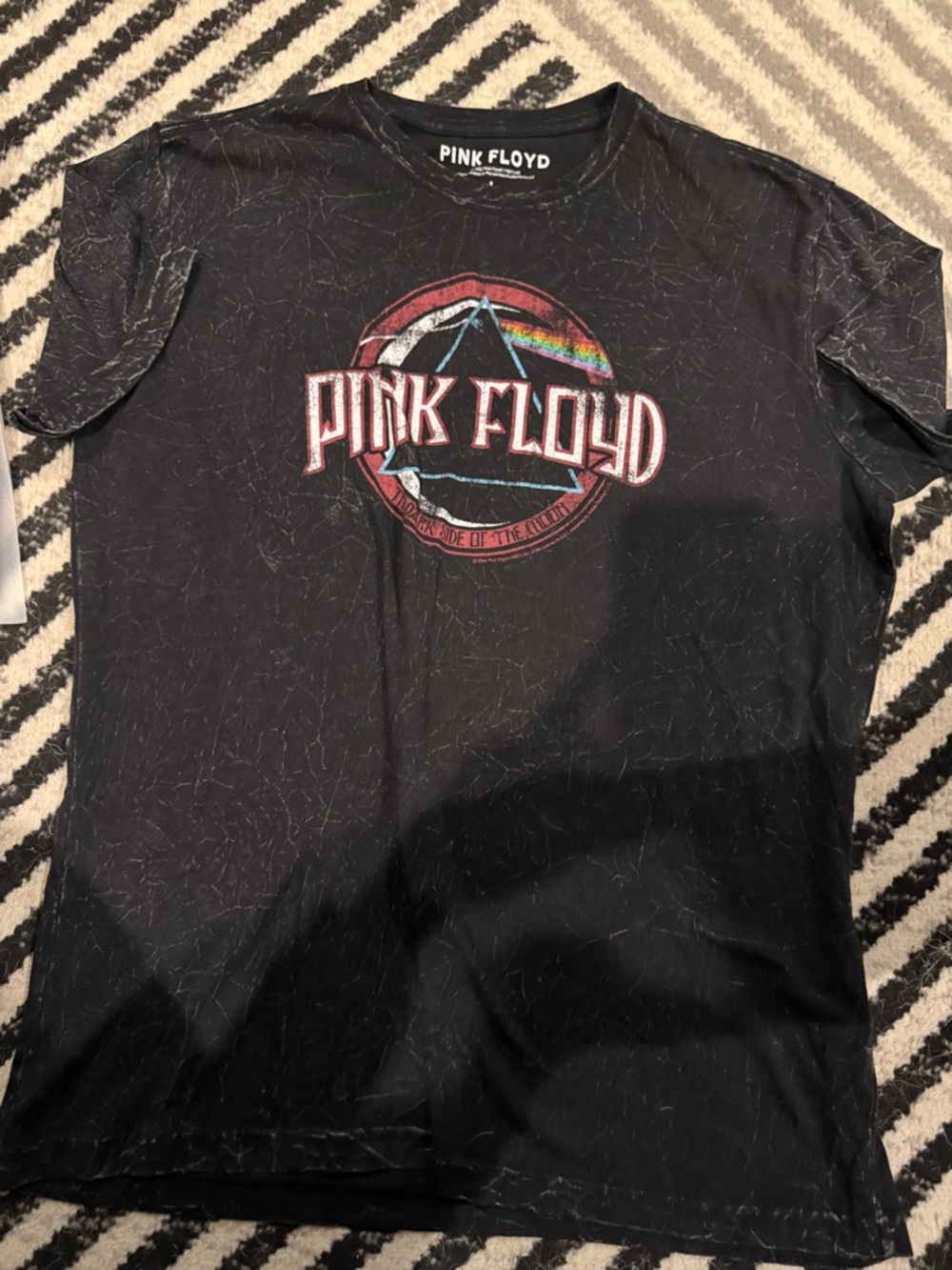Pink Floyd Black Tee with Prism Rainbow Emblem